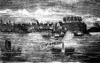 Вид Хабаровски с Амура. Гравюра XIX века