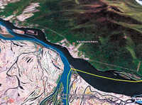 Снимок из космоса села Казакевичево и его окрестностей