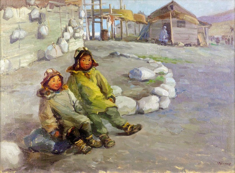 Василий Романов. По Чукотке (этюд). 1954. Холст, масло